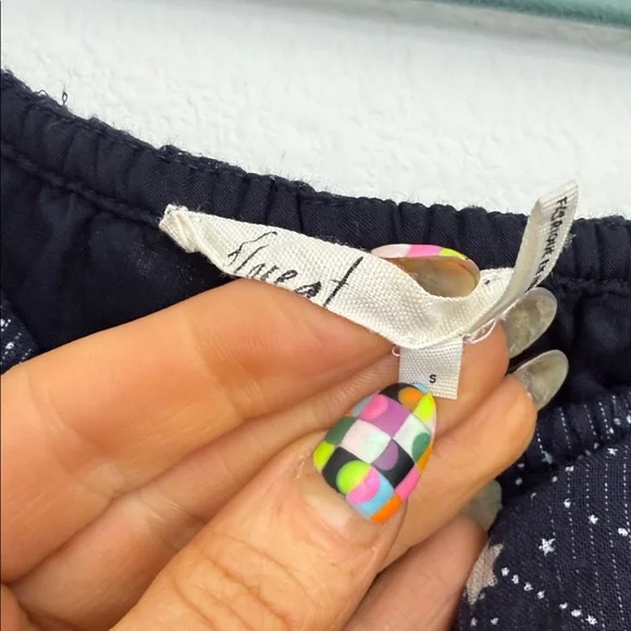 Free People Navy Star-Print Cold-Shoulder Camisole - Picture 2 of 6